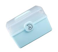 PP Family Medicine Storage Box Multi Layer Large Capacity Blue