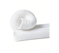 PP Folding Flexible Duct Hose - Retractable Steel Wire Ventilation & Exhaust Air Duct, 25-250 mm Diameter, Smoke & Dust Extraction for Industrial Fans, HVAC, Workshop Airflow(Milk,ID 90mmx400cm)