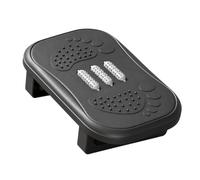 PP Footrest with Three Center Rollers for Seated, Black | Raised Foot-Shaped Texture Zones, Three Foot-Operated Rollers, Lower Pads on the Supporting Feet for Desk Use