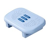 PP Footrest with Three Center Rollers for Seated, Light Blue | Raised Foot-Shaped Texture Zones, Three Foot-Operated Rollers, Lower Pads on the Supporting Feet for Desk Use