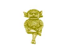 pp-g50 Lincoln Imp GOLD CHROME FINISH English Pewter pin badge with butterfly clasp clip