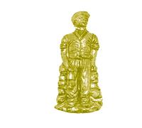 pp-g61 Collier mining GOLD CHROME FINISH English Pewter pin badge with butterfly clasp clip