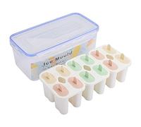 PP Ice Cream Mold Sealing Box Kit, DIY Ice Cream Making Mold with Lid, Food Grade Reusable Kitchen Utensils for Homemade Pudding Yogurt Gelatin, Includes 12Pcs Handle and Silicone (3.3L Buckle Box