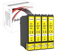 PP Ink Cartridge 603XL For Printer, Compatible with Epson Expression Home XP-2100 XP-2105 XP-2150 XP-2155 XP-3100 XP-3105 XP-3150 XP-3155 XP-4100 XP-4105 XP-4150 Yellow (4-Pack)