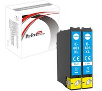 PP Ink Cartridge 603XL For Printer, Compatible with Epson Expression Home XP-2100 XP-2105 XP-2150 XP-2155 XP-3100 XP-3105 XP-3150 XP-3155 XP-4100 XP-4105 XP-4150 Cyan (2-Pack)