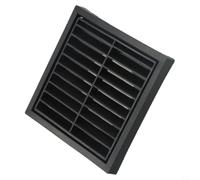 PP Louvred Wall Vent Cover 4 Inch Fly Screen Net | 4 inch size, black PP plastic, built-in insect mesh, wall or for eave mount, exhaust fan compatible