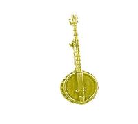 pp-m21 Banjo GOLD CHROME FINISH English Pewter pin badge with butterfly clasp clip