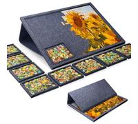 PP OPOUNT 1000 Piece Tilting Puzzle Board with 9pcs Gray Removal Sorting Trays,2-in-1 Designed Stand & Cover,Lightweight Felt Puzzle Mat,Portable Jigsaw Puzzle Board with Non-Slip Surface for Adults