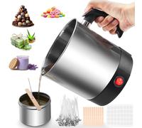 PP OPOUNT Candle Making Kit for Adults with 1.3L Stainless Steel Wax Melter Pot, 100 Soy Wax Wicks, Wick Pads & Holders - Complete DIY Wax Melt Starter Kit for Beginners, Ideal Present, Home Activity