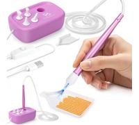 PP OPOUNT Diamond Art Vacuum Pen with 4 Drill Tips, Electric Diamond Painting Pen with Vacuum Pump - Storage Integration, Diamond Art Tools for Diamond Painting, 2 PCS Storage Trays (Purple)