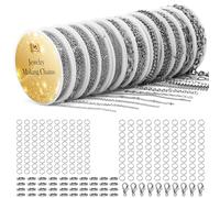 PP OPOUNT Silver Necklace Chains for Jewelry Making, 94.8 Feet 12 Rolls Stainless Steel Chain for Jewelry Making DIY Necklace Bracelet Belt Earrings with Open Jump Rings & Lobster Clasps