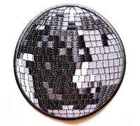 PP Patch Cute Cartoon Patch Disco Magic Ball Light Party Music Kids Embroidery Iron-on Patch Size 4.2x4.2 INCHES Round Blue Fantasy Fabric-Embroidered-Iron-On-Patch 1