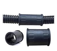 PP Plastic Bellows Rubber Straight Joint Threaded Pipe Joint Hose Butt Connector Two AD25 Corrosion Waterproof AD34.5(AD21.2,1 Pcs)