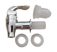 PP Plastic Beverage Dispenser Tap Replacement for Water, Juice, Tea & Beer - 17mm Inlet/Outlet, Electroplated Silver/Gold Finish - Compat(Silver)