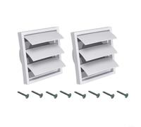 PP Plastic Exhaust Hood with Gravity-Driven Flap, 100/125/150mm Wall Vent Cover for Tumble Dryer and Range Hood, White Air Extractor for Kitchen Bathroom(2PCS 150mm)