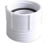 PP Plastic Thread Adapter 1.25 Inch to 1.5 Inch, Leak-Proof Reducer Fitting with Gasket for Plumbing Pipe Connection, White