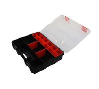 PP Plastic Toolbox Organizer with Adjustable Dividers and Large Storage Capacity for Electrician Tools, Hardware Parts, Screws and DIY Equipment(L)