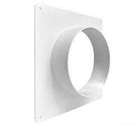 PP Plastic Vent Flange Square to Round 125mm Duct(100mm) | Converts square to round, 150mm fit, smooth airflow, PP plastic, easy install no tools