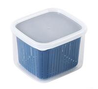 PP Refrigerator Container with Airtight Seal and Drainage Function for Berries Cut Fruit Greens and Partially Thawed Meats (Blue outfit)