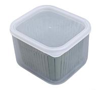 PP Refrigerator Container with Airtight Seal and Drainage Function for Berries Cut Fruit Greens and Partially Thawed Meats (Green outfit)