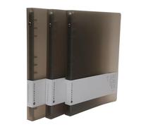 PP Round Loose Leaf Binder Cover 3 Pack with A6, A5 & B5 Sizes, 6-Ring & 9-Ring Protection (Coffee)
