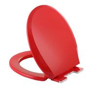 PP Round Toilet Seat, Soft Close Toilet Seats, O-Shaped, Quick Release, Top Mount, Easy to Install and Clean, Never Loosen, Quiet and Slow Close Lid and Seat (Red 36x41cm)