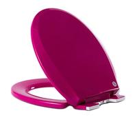 PP Round Toilet Seat, Soft Close Toilet Seats, O-Shaped, Quick Release, Top Mount, Easy to Install and Clean, Never Loosen, Quiet and Slow Close Lid and Seat (Rose Red 36x41cm)