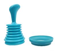 PP Sink Plunger with Integrated Bellows Mechanism for Controlled Air Release During Drain Clearing Operations (Blue)