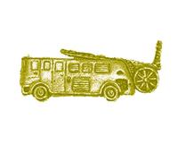 pp-t25 Fire Engine GOLD CHROME FINISH English Pewter pin badge with butterfly clasp clip