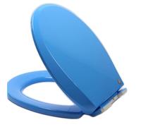 PP Toilet Seats, O-Shaped, Quiet and Slow Close Toilet Seat, Top Mount, Easy to Install Also Easy to Clean, Maximum Load-Bearing Capacity 150 kg (Blue 36x41cm)
