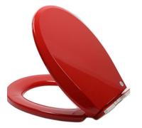PP Toilet Seats, O-Shaped, Quiet and Slow Close Toilet Seat, Top Mount, Easy to Install Also Easy to Clean, Maximum Load-Bearing Capacity 150 kg (Red 36x41cm)