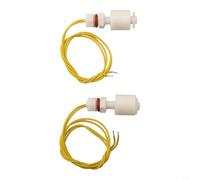 PP Vertical Float Switch for Water Level Control in Fish Tanks, Pools & Hydroponics - M8 Thread, 46mm Body, 36cm Cable, 10W/110V DC, 2-Pack