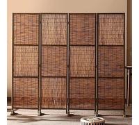 PP-Vic 1.8M/5.9Ft Tall Temporary Privacy Screen/Room Divider with Base, Office Partition with Wooden Frame, Suitable for Hotels And Offices, Natural Style Home Decor,200x180CM