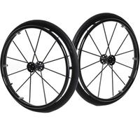 PP-Vic 2-Piece Large Wheelchair Rear Wheels with Handrail Walker Replacement Kit, Pneumatic Tire 24" Wheelchair Universal Wheel, 1/2" Bearing Aluminum Wheel Accessories,Black