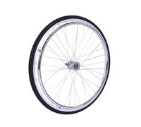 PP-Vic 24" Wheelchair Wheel Replacement Kit,1.2" Aluminum Wheels with Ball Bearings and Rear Handwheels,Fits Most Manual Wheelchairs and Rollator Accessories,Seniors and Adults,Black+Silver