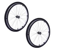 PP-Vic 2Pcs Large Wheelchair Rear Wheels, Rubber Material Replacement Walker Roller Accessories, Aluminum Spokes, Universal Manual Wheelchair Rear Beach Wheels, Adults and Elderly,60cm/24in