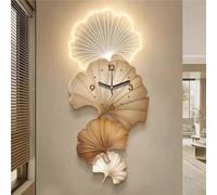 PP-Vic 3D Dimensional Wall Clock with LED Lighting, Large-Scale Wall-Mounted Entrance Sculpture,A Modern Home Decor Hanging Clock and Light Fixture, Suitable for Living Rooms,BB120cm