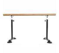 PP-Vic 4.9Ft Portable Ballet Barre, Height Adjustable 80-120Cm Freestanding Dance Barre, Wooden Single Bar Stretch Dance Barre for Home And Studio Fitness Training, Pilates Training