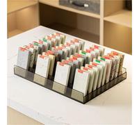 PP-Vic Acrylic Floor Tile Display Stand, 10 Rows Countertop Stone Sample Rack, Small Tile Sample Rack, Retail Building Materials Suitable for Tile, Wood And Material Samples,Grey