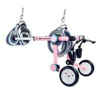PP-Vic Aluminum Dog Stroller, Disabled Hind Legs Pet Rehabilitation Stroller, Adjustable Cat And Dog Wheelchair, All Terrain Dog Wheelchair 2 Wheel Mobility Aid, Dog Walking Tool,XXXS pink B
