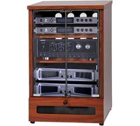 PP-Vic AV Media Cabinet with Drawers, Player Mobile Stereo Stand,Rustic Style Heavy Duty Stereo Cabinet Furniture,DVD CD Audio Rack Tower,AV Media Storage Cabinet with Adjustable,Brown 57 * 55 * 90CM