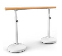 PP-Vic Ballet Bar Mobile Home Steel Ballet Bar, Heavy Duty Dance Bar Support, Adjustable Height 80-120Cm, 20Kg Stable Base, Suitable for Adults And Children Leg Pressure,White 1m