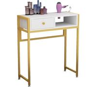 PP-Vic Barbershop Spa Workstation,Featuring 1 Drawer And Open Shelving,Dual-Tier Stylist Station,Ideal for Salons And Home Beauty Use,DD