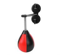PP-Vic Boxing Speed Ball, Suction Cup Sandbag Height Adjustable Boxing Reflex Ball Speed Ball, 360° Rotating Wall-Mounted Leather Boxing Ball, Suitable for Men,Children,Adults,Red