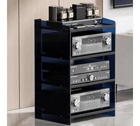 PP-Vic Clear Acrylic AV Media Stand, Audio Tower with Adjustable Shelves, Amplifier Rack Stand for Office/Studio/Home Theater, Stereo Component Cabinet,C 40x52.2x79.4cm