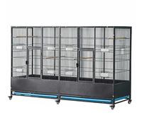 PP-Vic Extra-Large, Heavy-Duty Wrought Iron Parrot Breeding Cage,A Luxurious Aviary Villa,Serving As A Perfect Nesting Sanctuary for Budgerigars, Cockatiels, And Similar Species,Black