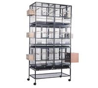 PP-Vic Extra-Large Wrought Iron Center,Heavy-Duty Birdcage Providing Ample Activity Space for Birds, Suitable for Canaries, Cockatiels, Lovebirds, Finches, Budgerigars, Small Parrots,H 210cm