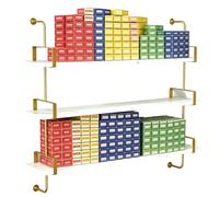 PP-Vic Floating Hair Dye Storage Rack,An Elegant Gold, Open Style Metal Salon Display Stand And Wall-Mounted Storage Shelf for Beauty Salons,3nd 80cm