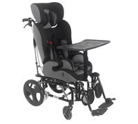 PP-Vic Folding Children's Cerebral Palsy Wheelchair - Light Driving, Medical Fully Reclining Ergonomic Children's, Mobile Manual Wheelchair with Table Tray Trolley,Gray
