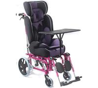 PP-Vic Folding Children's Cerebral Palsy Wheelchair - Light Driving, Medical Fully Reclining Ergonomic Children's, Mobile Manual Wheelchair with Table Tray Trolley,Purple